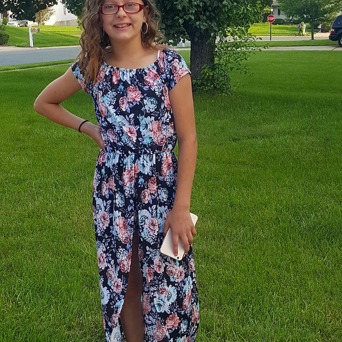 Shayla joined the competition — help win amazing prizes! beauty, blue, child, clothing, day, dress, footwear, fun, girl, grass, green, joy, lawn, person, pink, plant, shorts, shoulder, standing, summer