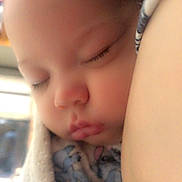 Kaïlly participe au concours pour gagner de l'argent avec cette photo : baby, sleeping, close_up, blanket, cozy, face, peaceful, child, infant, soft_light, cute, adorable, wrapped, cartoon_print, heart_doodle, calm, portrait, skin, eyelashes, lips