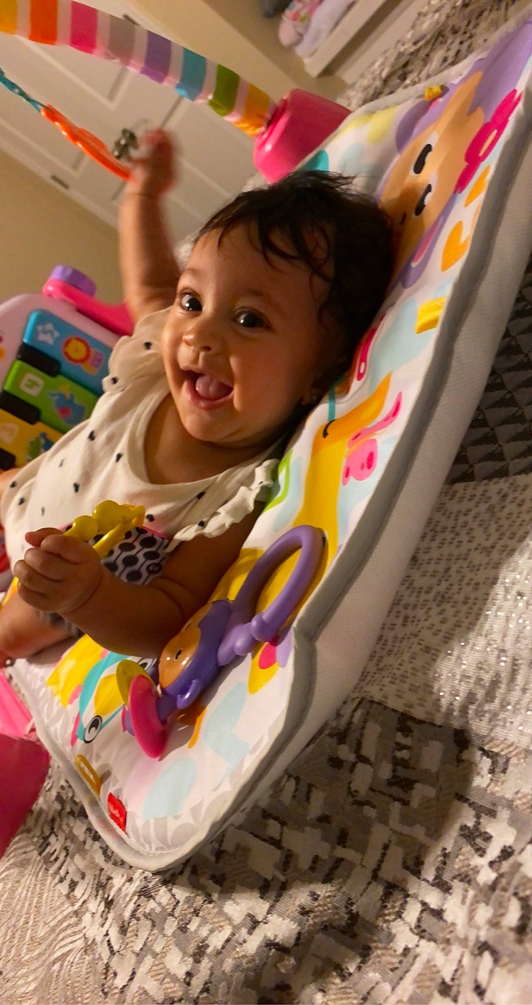 Gianna is registered to the contest to win money with this photo: baby, baby_toddler_clothing, beauty, cheek, child, comfort, eye, face, fun, hand, happy, head, leisure, person, pink, play, product, smile, t_shirt, textile