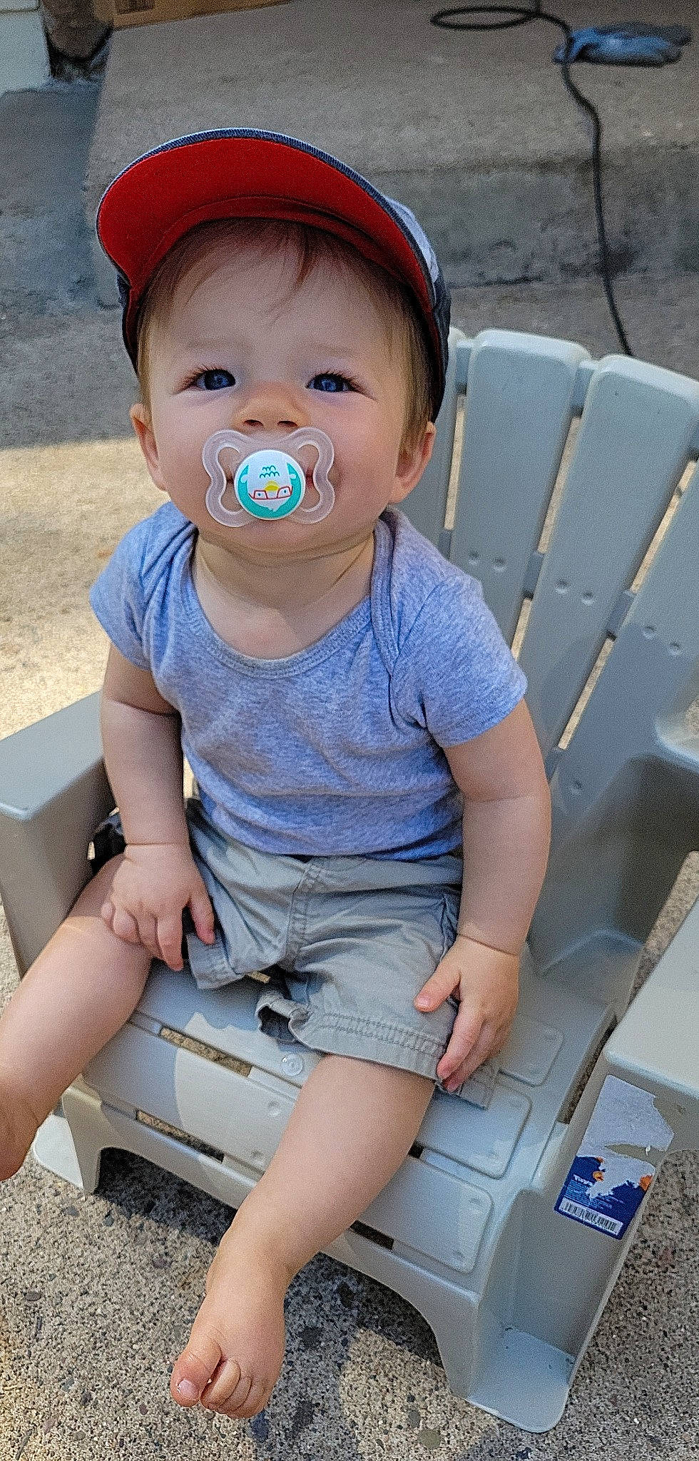 Fletcher is registered to the contest to win money with this photo: baby, baby_toddler_clothing, child, cool, electric_blue, facial_expression, fun, happy, leisure, people, person, photograph, pink, product, shorts, skin, sleeve, snapshot, thigh, toddler