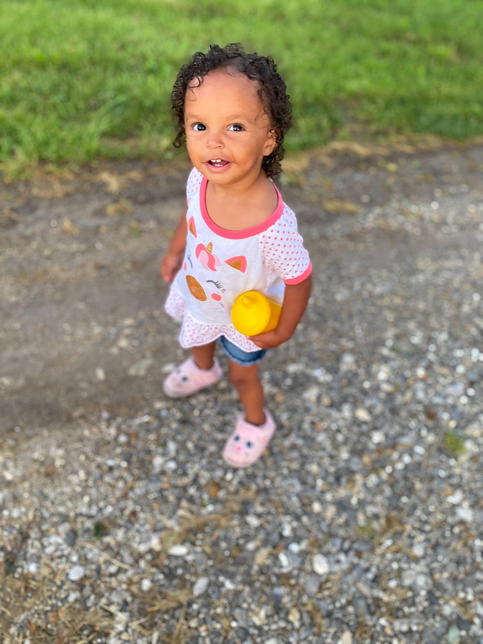 Harmonie joined the competition — help win amazing prizes! baby, child, fun, grass, happy, leisure, person, plant, play, recreation, skin, smile, summer, toddler, vacation, yellow