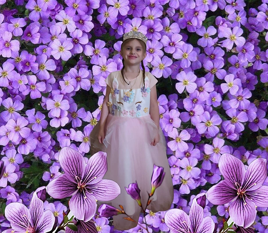 Tina joined the competition — help win amazing prizes! annual_plant, blue, botany, event, floral_design, flower, flowering_plant, groundcover, happy, headwear, herbaceous_plant, jewellery, joy, magenta, necklace, person, petal, plant, purple, smile