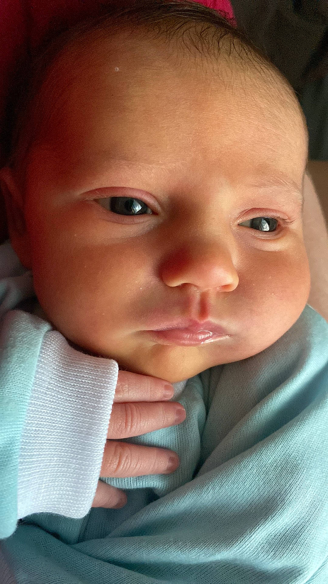 Andrea is registered to the contest to win money with this photo: baby, baby_toddler_clothing, cheek, child, close_up, comfort, ear, eyebrow, eyelash, finger, gesture, happy, iris, lip, nail, nose, person, skin, smile, thumb