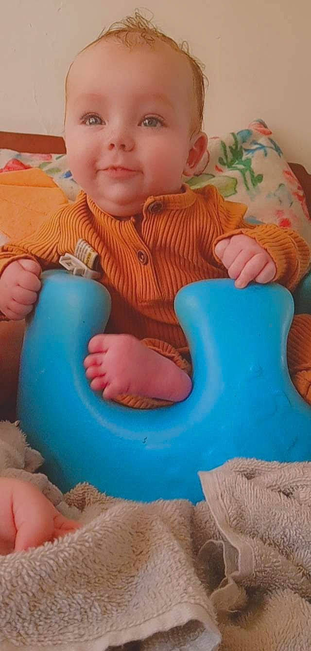 Aj Landon Smith joined the competition — help win amazing prizes! arm, baby, baby_playing_with_toys, baby_toddler_clothing, cheek, clothing, face, finger, hand, head, human_body, leg, nose, person, pink, product, skin, sleeve, textile, thumb