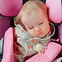 Kayssy a rejoint le concours — aidez-le/la à gagner de superbes lots ! baby, car_seat, sleeping, pacifier, pink, child, clothing, seatbelt, infant, transportation, safety, cute, adorable, nap, toddler, rest, soft, comfort, young, car_interior