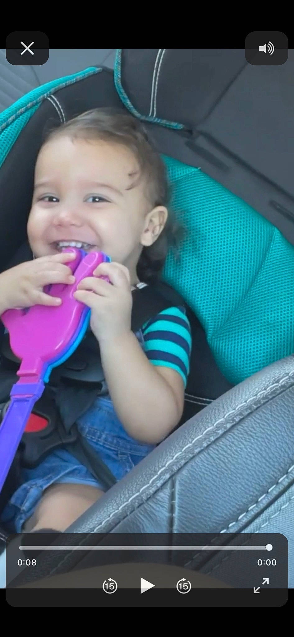 Landry joined the competition — help win amazing prizes! auto_part, baby_toddler_clothing, blue, child, electric_blue, eyelash, face, finger, fun, hairstyle, happy, mouth, nail, organ, person, skin, smile, snapshot, steering_wheel, toddler