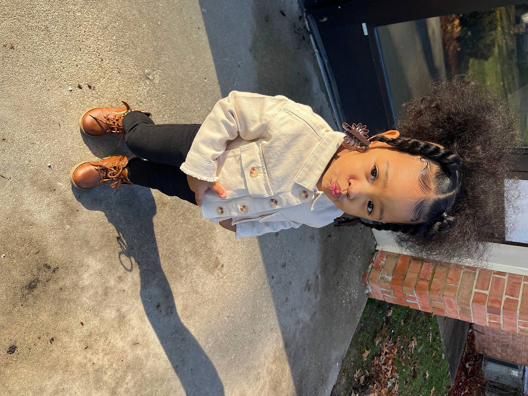 Sarai joined the competition — help win amazing prizes! asphalt, child, concrete, foot, fun, human_leg, knee, person, road, road_surface, sandal, shadow, sidewalk, sitting, street, thigh, toddler, tree