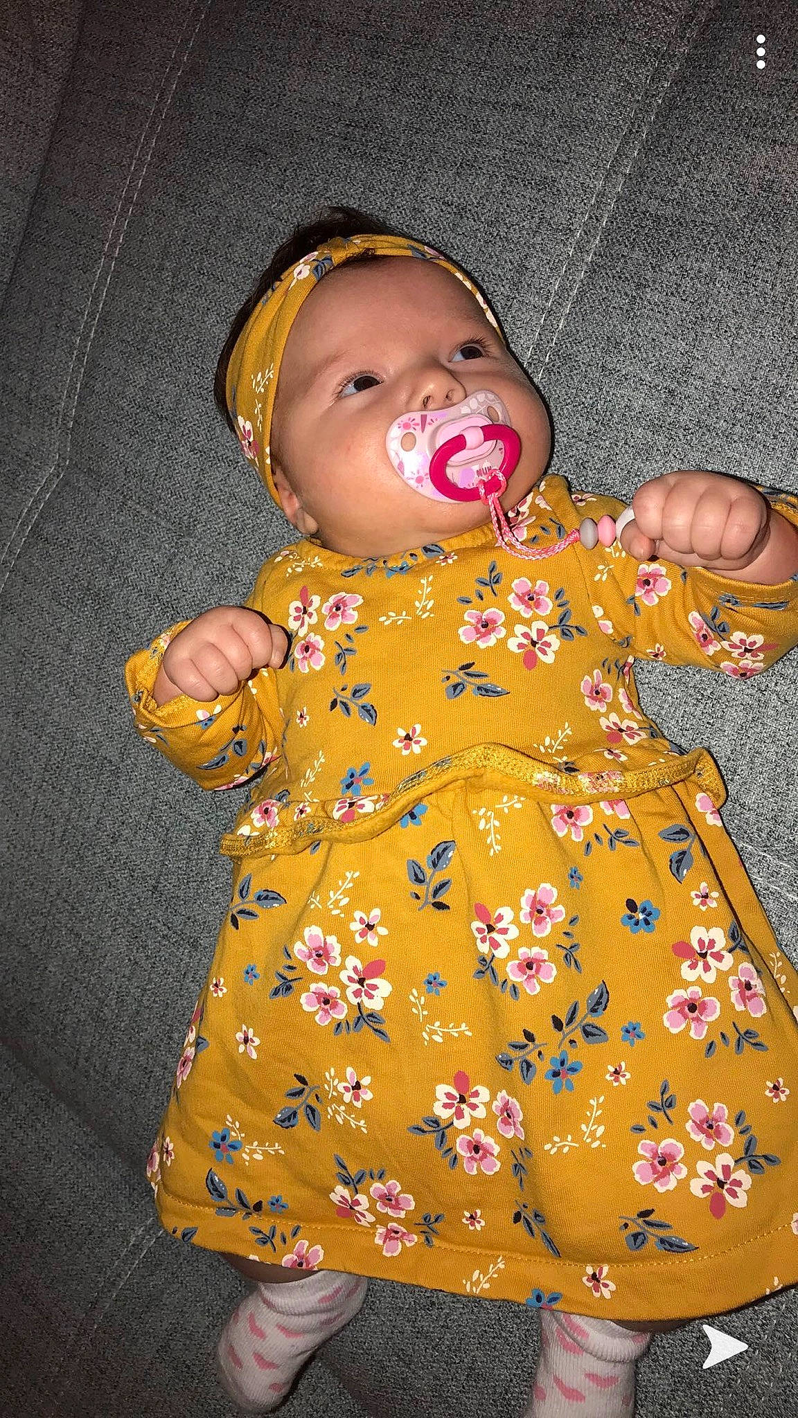 Mélynna participe au concours pour gagner de l'argent avec cette photo : baby, baby_products, baby_toddler_clothing, cheek, child, costume, dress, eye, face, head, headwear, lip, nose, one_piece_garment, outerwear, pattern, person, skin, sleeve, toddler