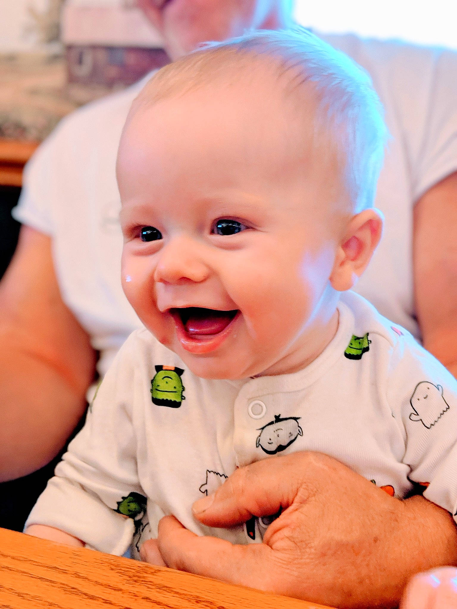 Cash joined the competition — help win amazing prizes! baby, cheek, child, chin, face, facial_expression, head, laugh, nose, person, skin, smile, toddler