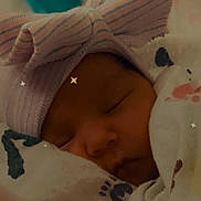 Alea joined the competition — help win amazing prizes! baby, sleeping, blanket, hat, bow, newborn, face, wrapped, cozy, infant, portrait, cute, soft, child, headwear, closeup, indoors, peaceful, resting, skin