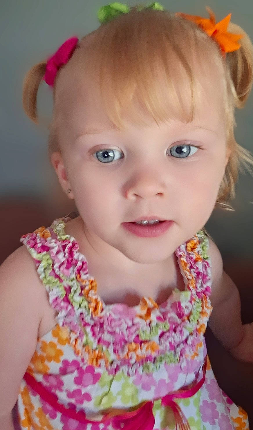 Everly is registered to the contest to win money with this photo: baby, baby_toddler_clothing, cheek, child, chin, dress, ear, eyebrow, eyelash, facial_expression, fashion, happy, headpiece, iris, jewellery, lip, nose, person, pink, skin