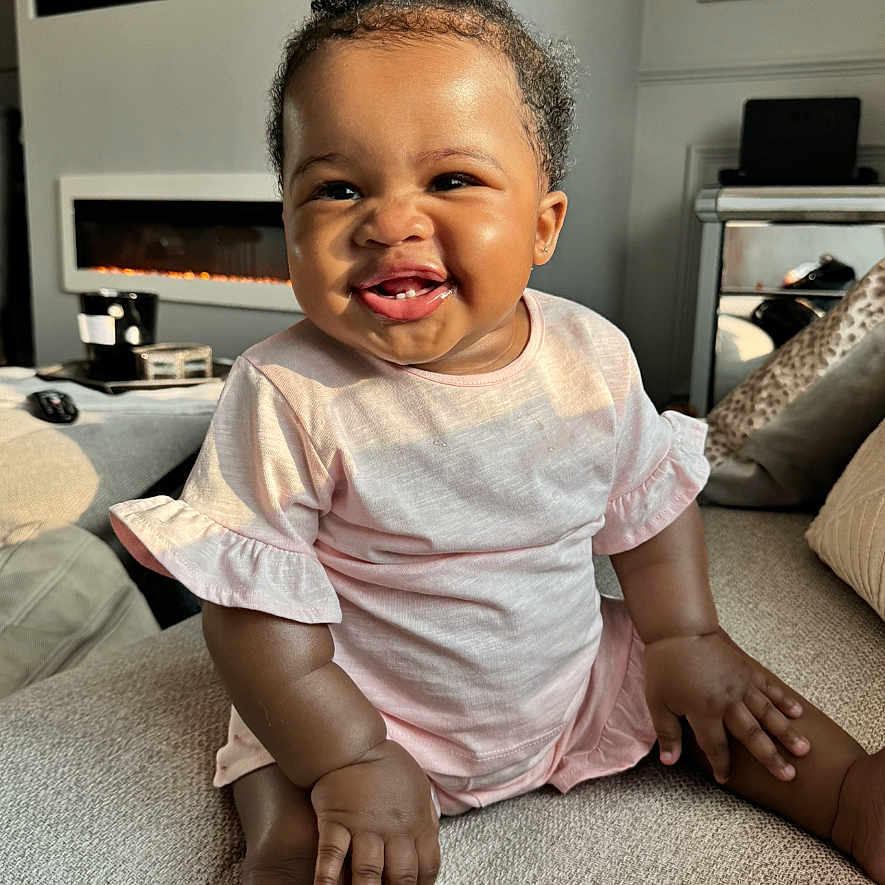 Sariyah joined the competition — help win amazing prizes! architecture, baby, bodypart, building, computerhardware, couch, electronics, face, finger, furniture, hand, happy, hardware, head, monitor, person, photography, portrait, screen, smile