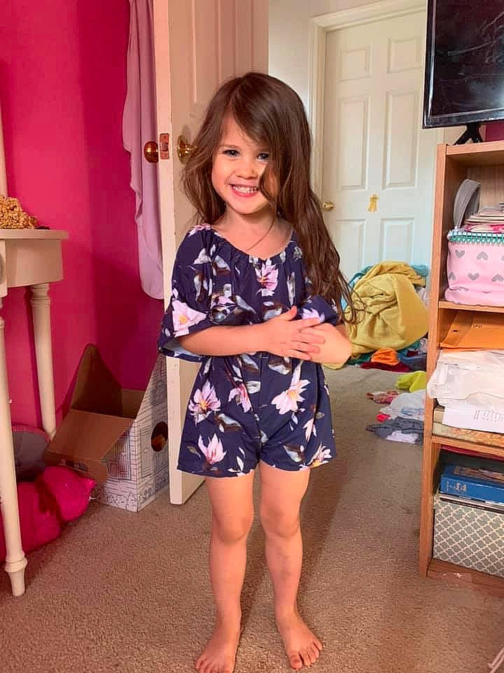 Ava Grace is registered to the contest to win money with this photo: barefoot, child, clothing, human_leg, joy, leg, person, room, shoe, shorts, shoulder, sleeve, thigh, toddler