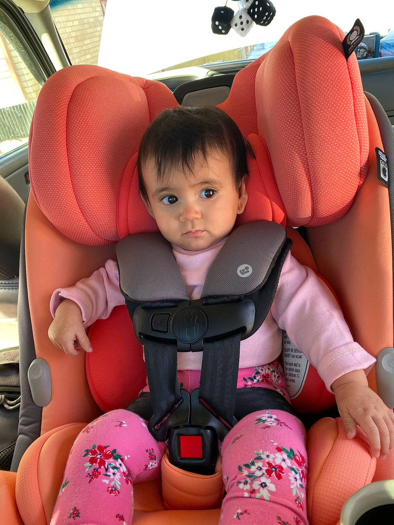 Lakyn is registered to the contest to win money with this photo: arm, automotive_design, baby_carriage, car_seat, car_seat_cover, comfort, facial_expression, hairstyle, head_restraint, human_body, lap, leg, mammal, motor_vehicle, person, product, seat_belt, shoe, thigh, toddler