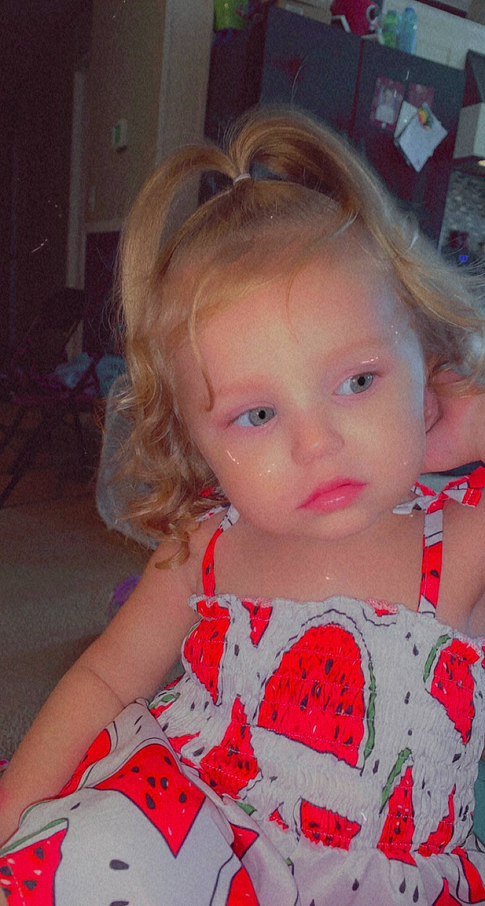 Bella joined the competition — help win amazing prizes! baby, baby_toddler_clothing, blond, brown_hair, cheek, child, ear, eye, eyelash, facial_expression, iris, lip, mouth, neck, nose, pattern, person, skin, sleeve, t_shirt