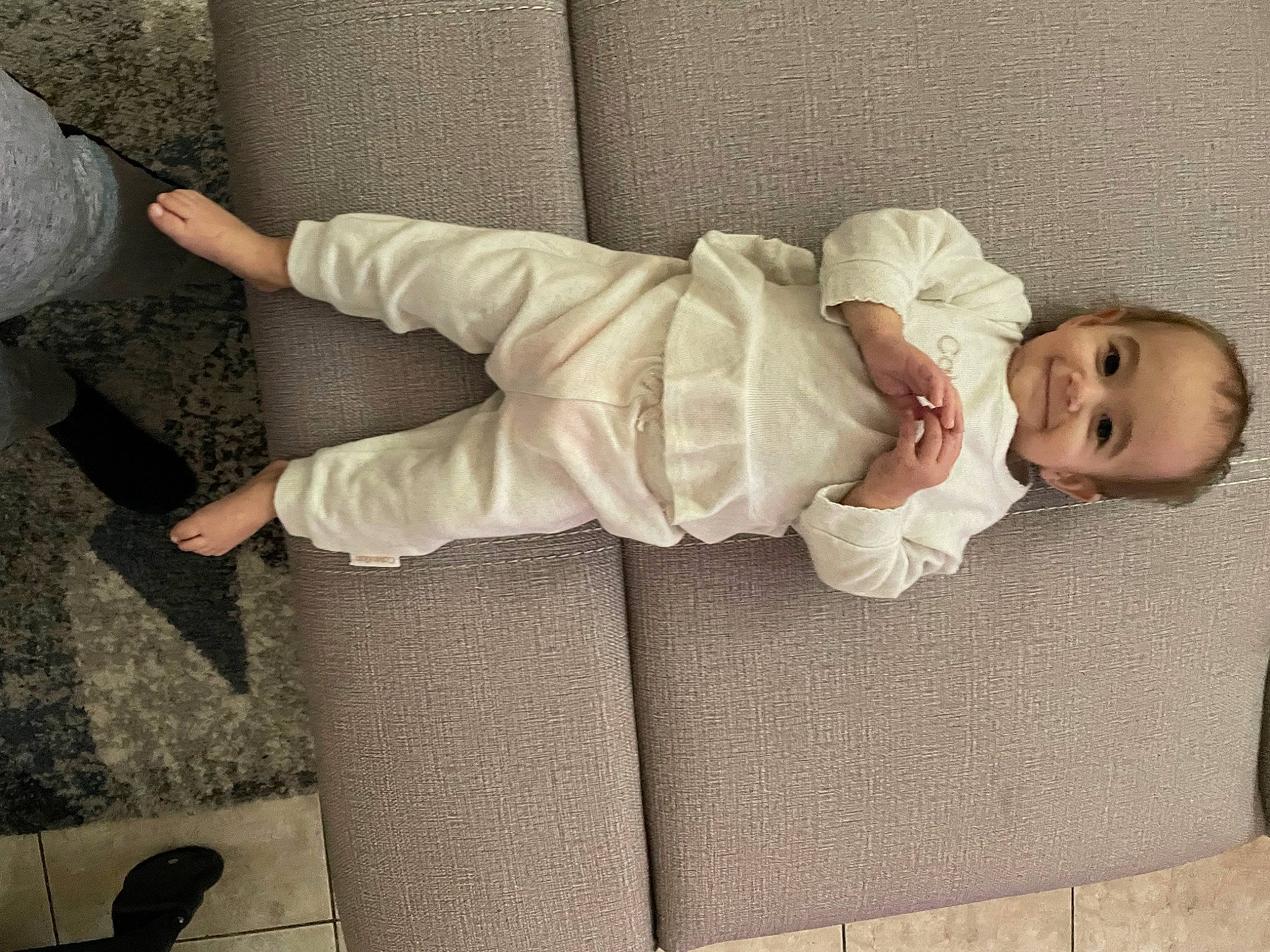 Ava joined the competition — help win amazing prizes! baby, baby_sleeping, baby_toddler_clothing, bedding, child, comfort, couch, floor, flooring, foot, human_leg, joy, linens, nap, person, room, sitting, sleep, sleeve, textile