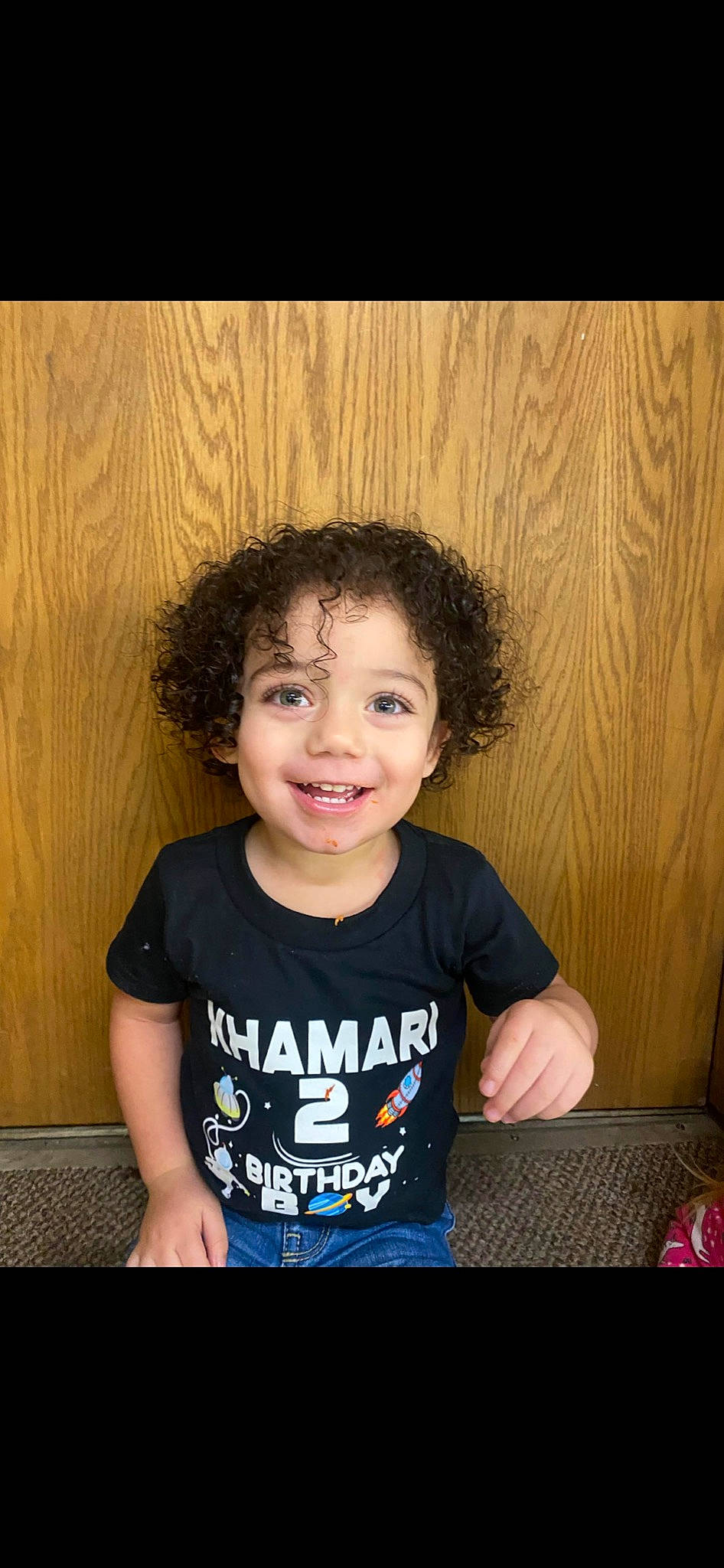 Khamari joined the competition — help win amazing prizes! baby_toddler_clothing, cheek, chin, clothing, cool, eye, face, facial_expression, flash_photography, hair, happy, head, iris, joy, nose, person, skin, sleeve, smile, t_shirt