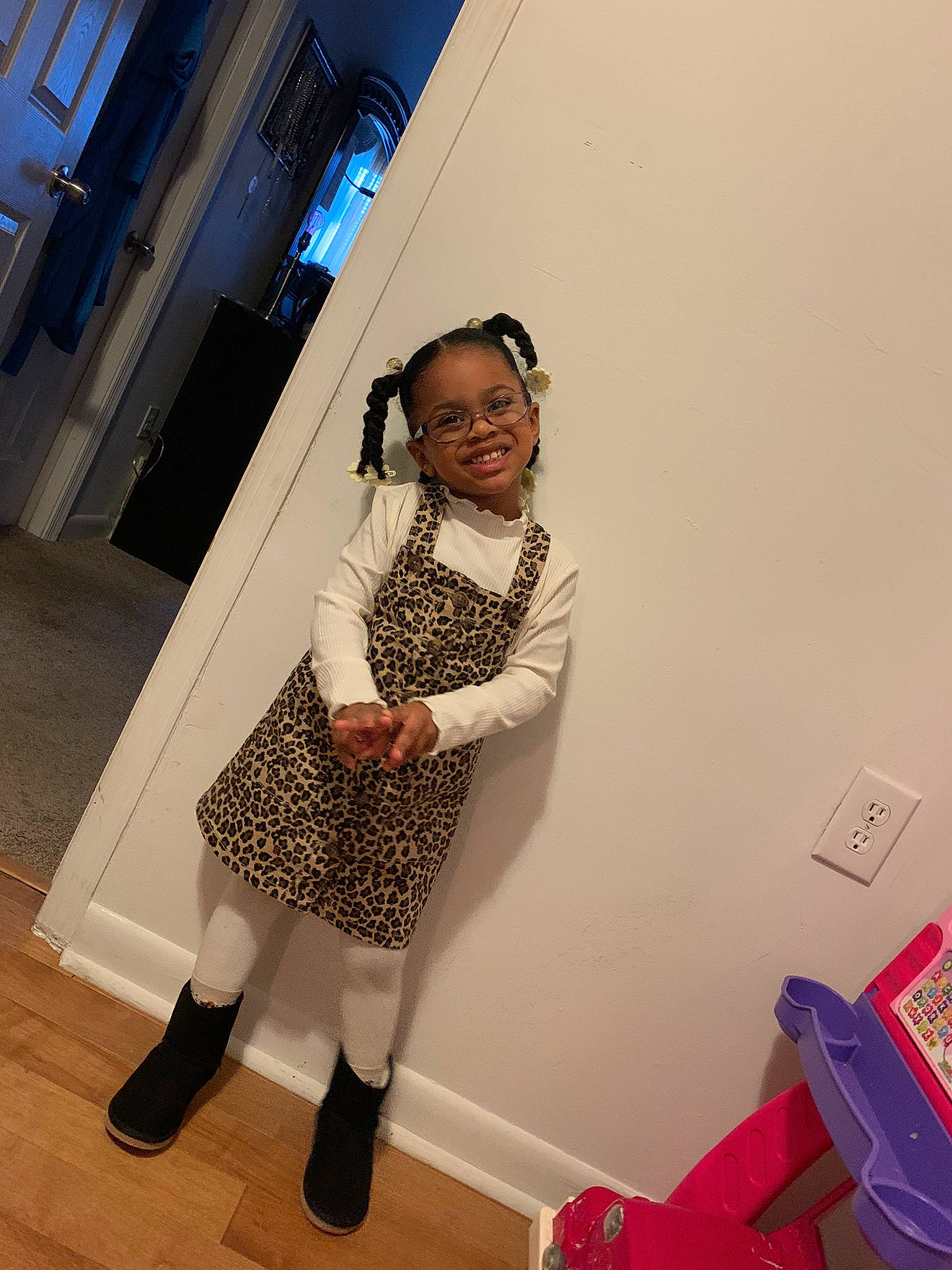 Kimberlee joined the competition — help win amazing prizes! boot, electric_blue, eyewear, fashion_accessory, fashion_design, flooring, fun, happy, human_leg, joint, joy, knee, pattern, person, sandal, shoulder, sleeve, smile, sock, thigh