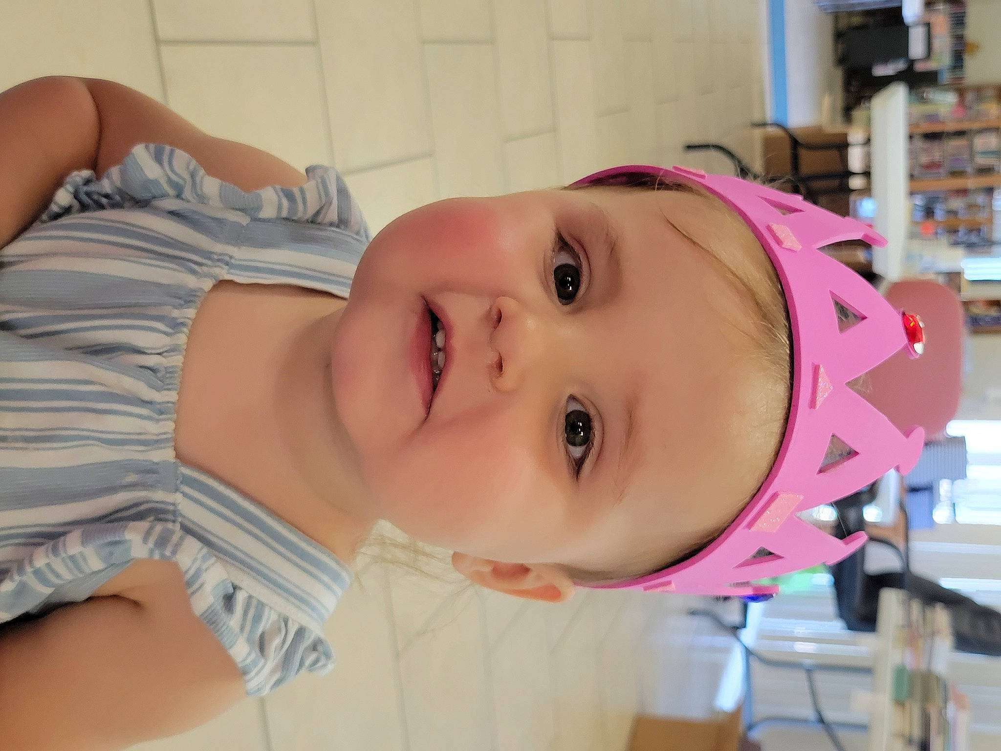Amelia Rose is registered to the contest to win money with this photo: baby, baby_products, baby_toddler_clothing, cheek, child, eyebrow, eyelash, fun, happy, hat, headgear, headwear, helmet, iris, lip, mouth, nose, person, pink, skin