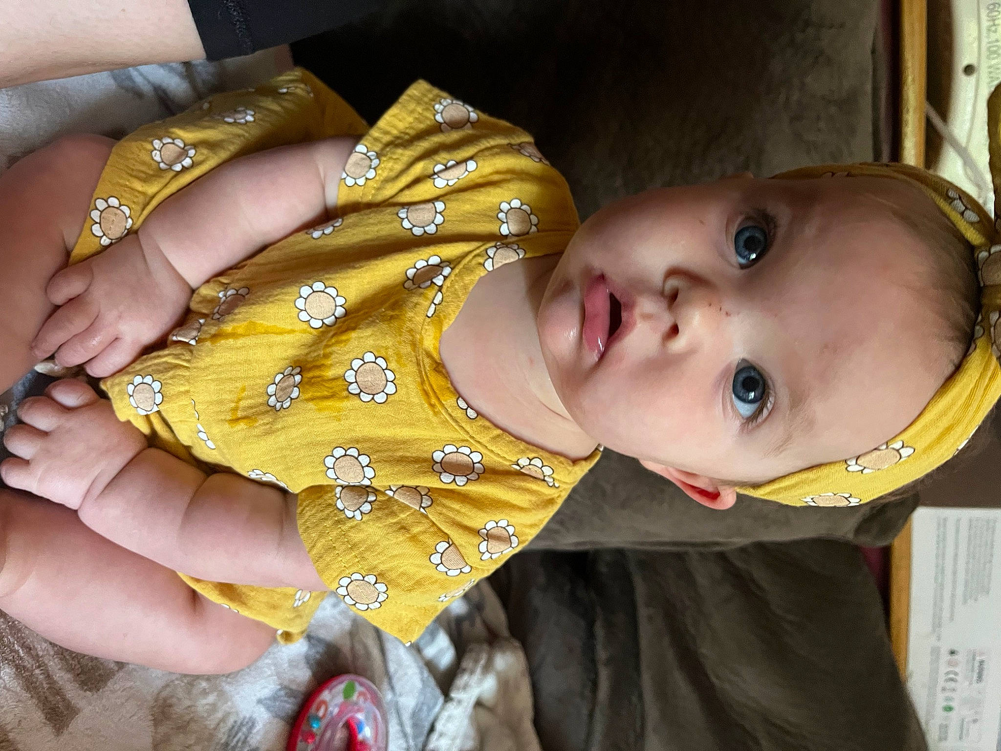 Gracelynn is registered to the contest to win money with this photo: baby, baby_toddler_clothing, cheek, child, eyebrow, eyelash, fashion_accessory, finger, gesture, hand, happy, iris, lip, mouth, nail, nose, person, skin, surprise, thumb