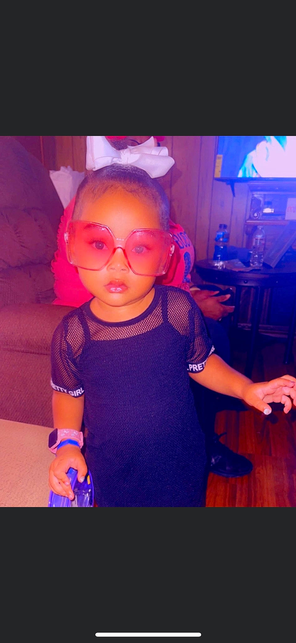 Korbyn is registered to the contest to win money with this photo: child, cool, electric_blue, entertainment, event, eyewear, flash_photography, fun, glasses, hairstyle, happy, magenta, person, personal_protective_equipment, pink, purple, standing, sunglasses, toddler, violet
