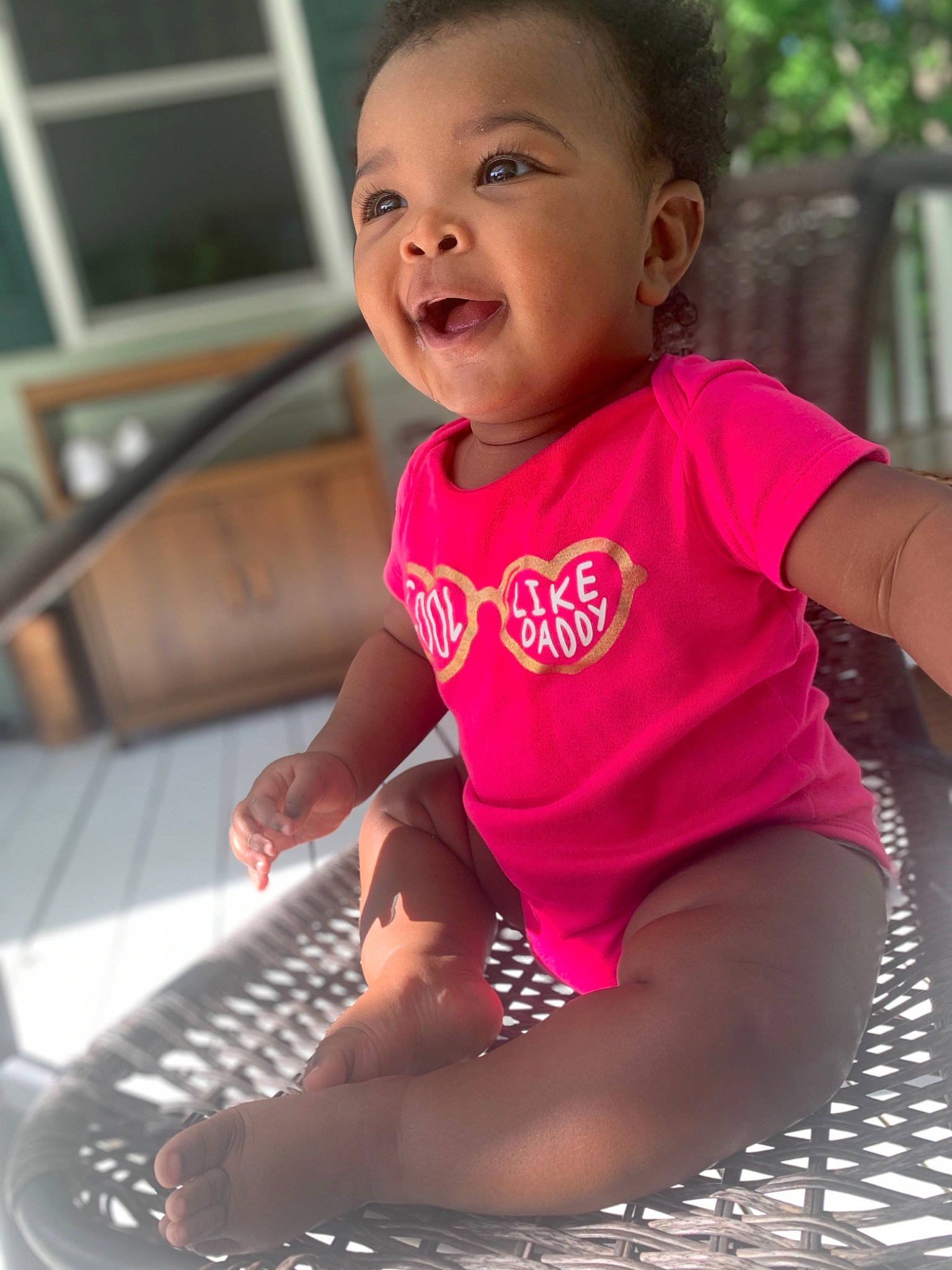 Kahlia joined the competition — help win amazing prizes! baby, child, leisure, person, pink, sitting, skin, smile, toddler