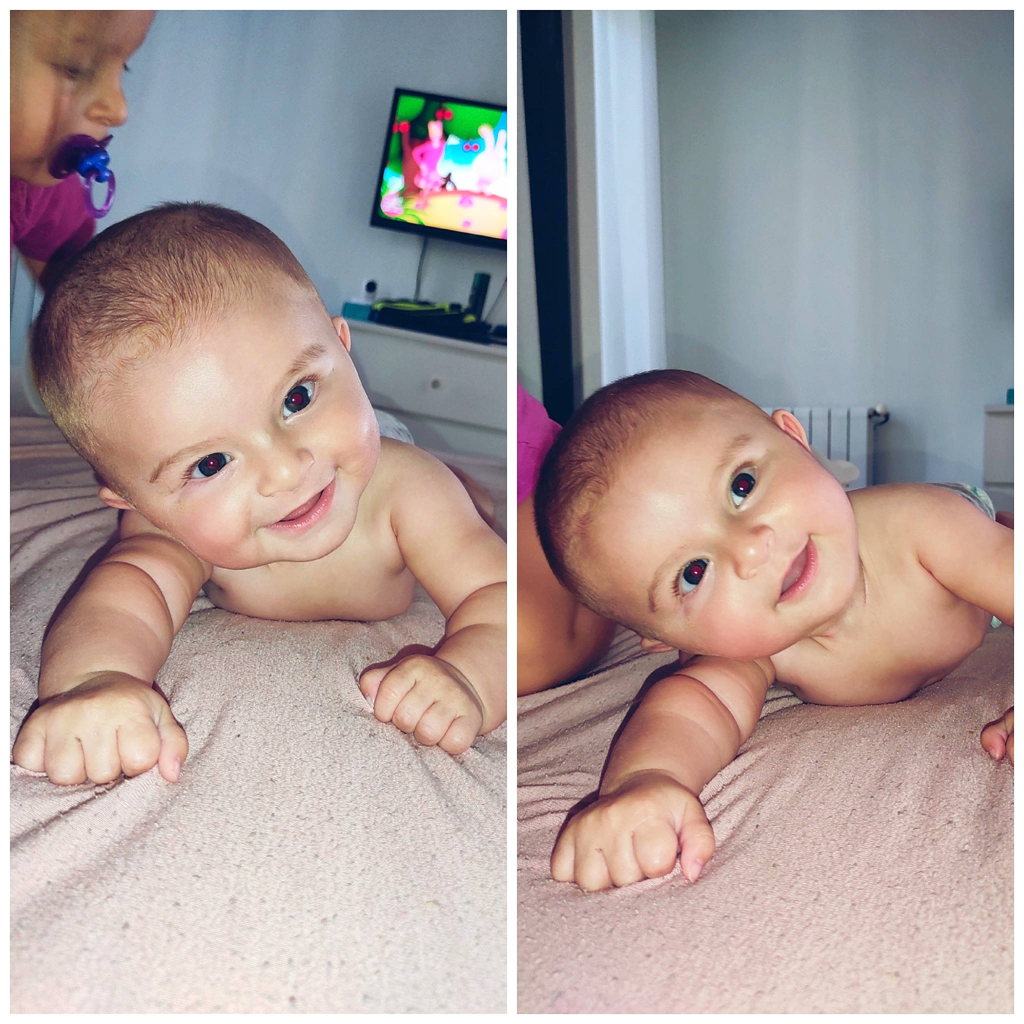 Léya a rejoint le concours — aidez-le/la à gagner de superbes lots ! baby, cheek, chin, eye, eyebrow, eyelash, facial_expression, finger, hairstyle, happy, human, iris, joy, mouth, nose, organ, output_device, person, product, skin