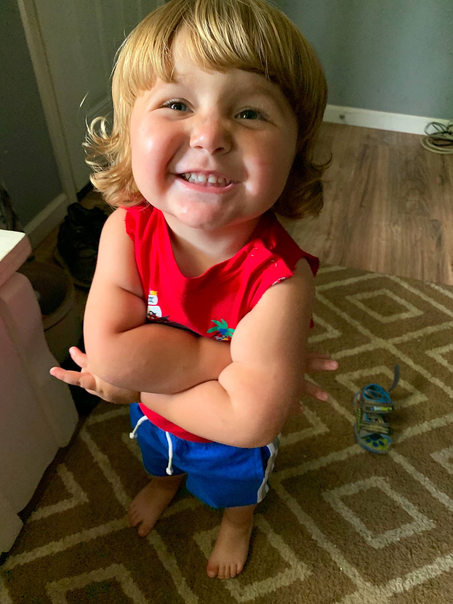 Jaxton  joined the competition — help win amazing prizes! arm, baby, blond, cheek, child, chin, eye, face, facial_expression, floor, hair, head, joint, joy, lip, nose, person, shoulder, skin, smile