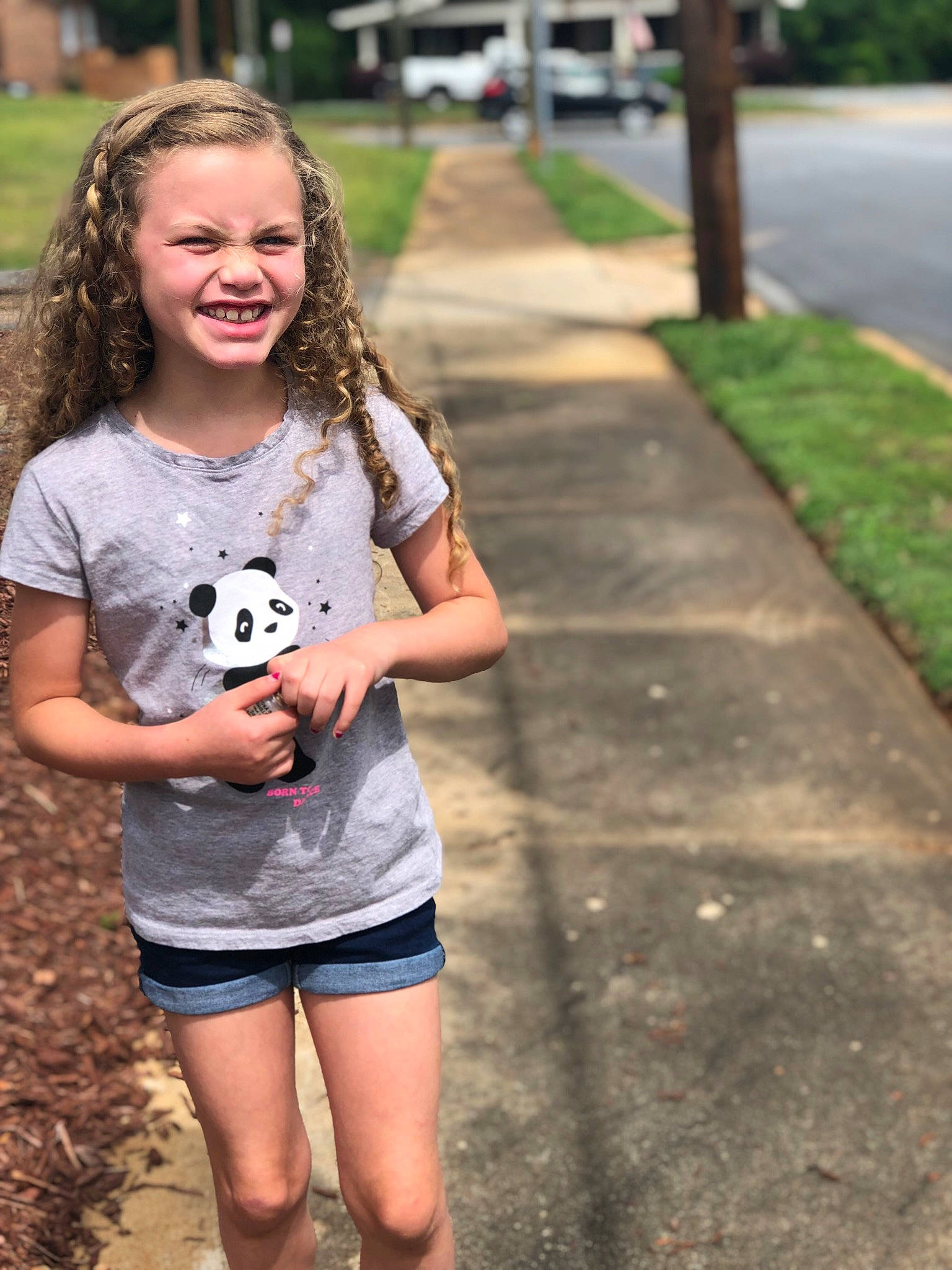 Miya joined the competition — help win amazing prizes! asphalt, blond, child, facial_expression, fun, grass, happy, joy, long_hair, people, person, photography, play, recreation, shorts, sleeve, smile, summer, t_shirt, toddler