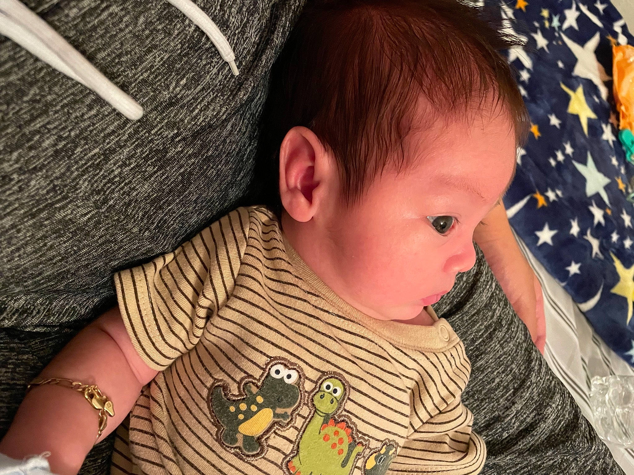 Alan joined the competition — help win amazing prizes! baby, baby_toddler_clothing, black, cheek, close_up, cool, finger, grass, green, happy, neck, nose, organ, pattern, people, person, skin, sleeve, t_shirt, toddler