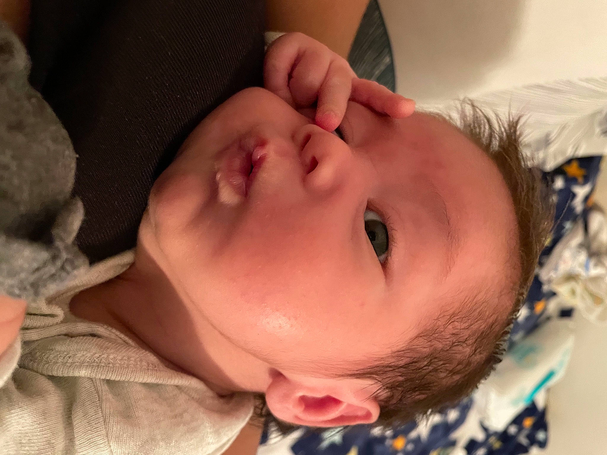 Alan is registered to the contest to win money with this photo: baby, cheek, chin, comfort, ear, eye, eyebrow, eyelash, face, finger, forehead, happy, head, iris, lip, mouth, neck, nose, person, skin