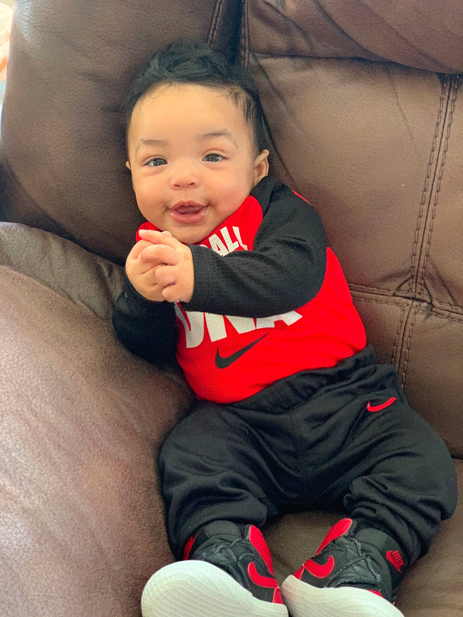 Maziyah joined the competition — help win amazing prizes! arm, baby, car_seat, cheek, child, eye, face, finger, head, leg, person, sitting, skin, thigh, thumb, toddler