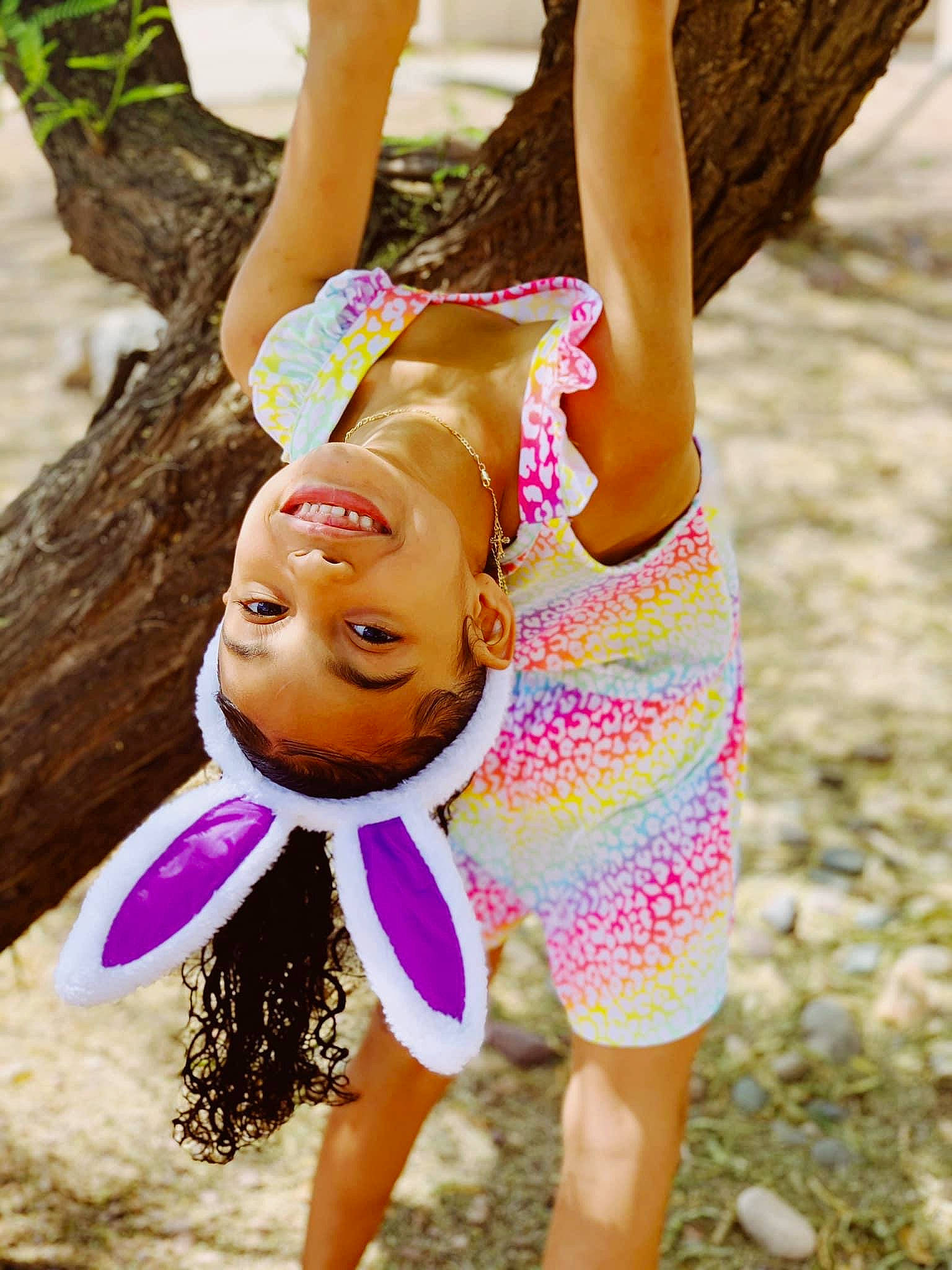 Kaylen joined the competition — help win amazing prizes! child, doll, fawn, fun, happy, joy, leg, person, pink, play, summer, toy, tree, vacation