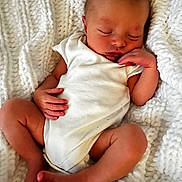 Oliver joined the competition — help win amazing prizes! baby, newborn, sleeping, infant, white_blanket, white_onesie, peaceful, cute, small_hands, small_feet, soft_texture, cozy, relaxed, portrait, indoors, child, human, skin, resting, toddler