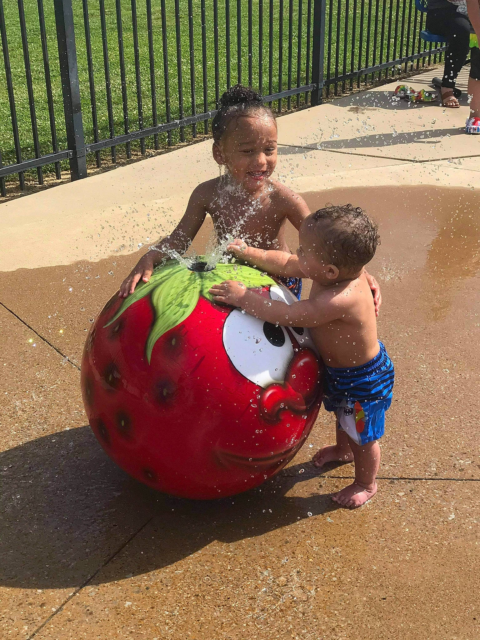 Kylan joined the competition — help win amazing prizes! art, barefoot, brassiere, chest, child, fence, foot, fun, green, joy, leisure, mesh, person, plant, play, recreation, shorts, toddler