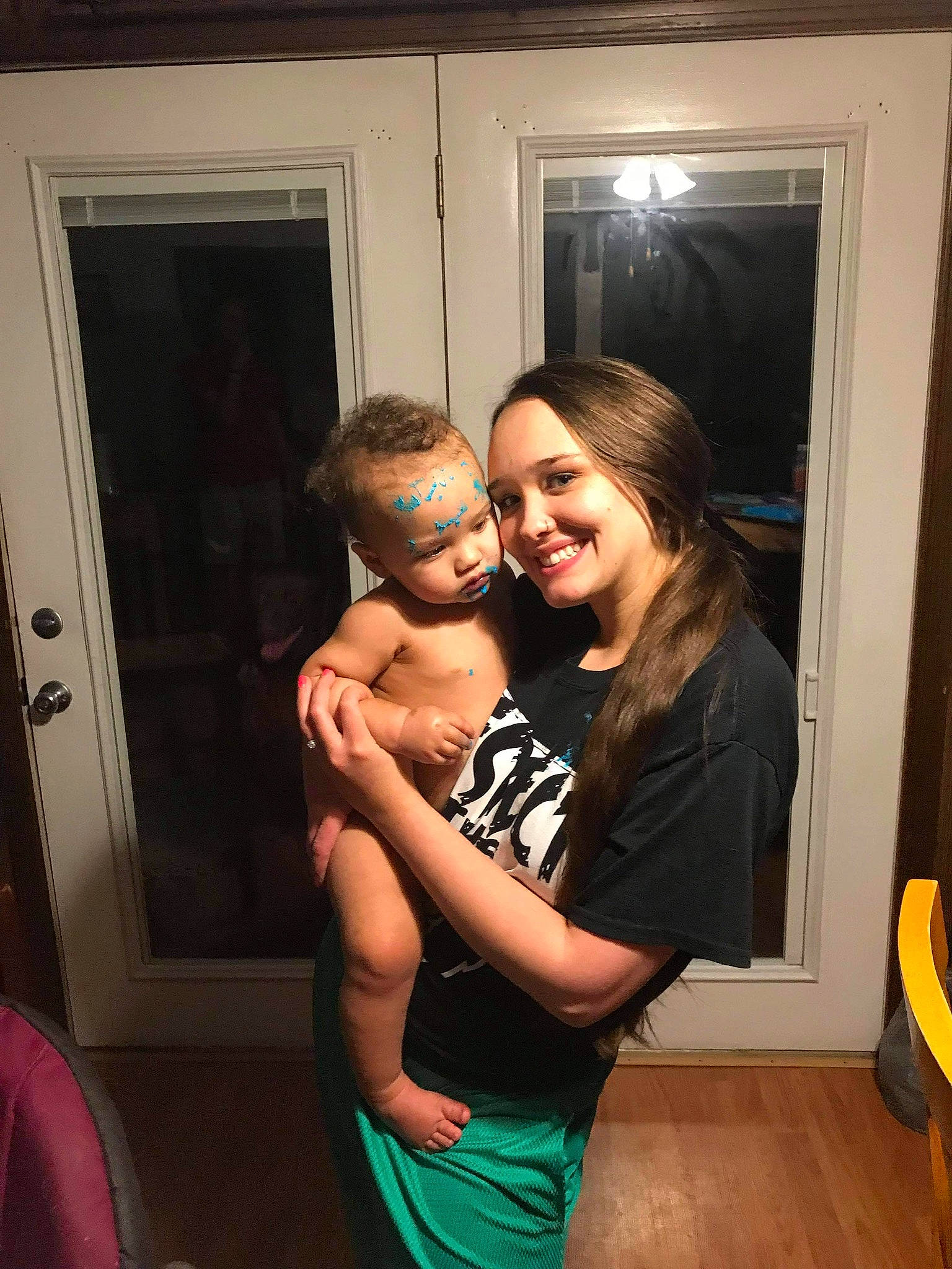 Kylan is registered to the contest to win money with this photo: abdomen, child, comfort, door, event, eyewear, flash_photography, flooring, fun, gesture, happy, home_door, hug, interaction, joint, joy, person, picture_frame, room, shoulder