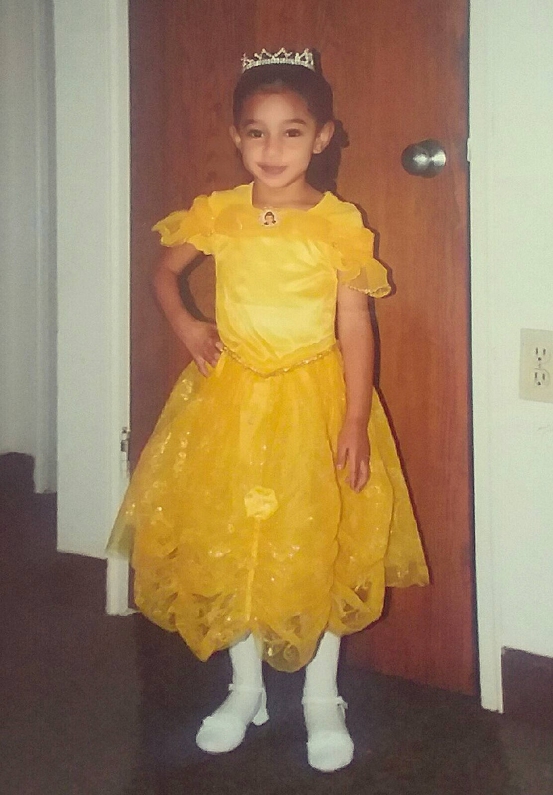 Natalee joined the competition — help win amazing prizes! child, clothing, costume, dress, fashion_design, person, standing, toddler, yellow