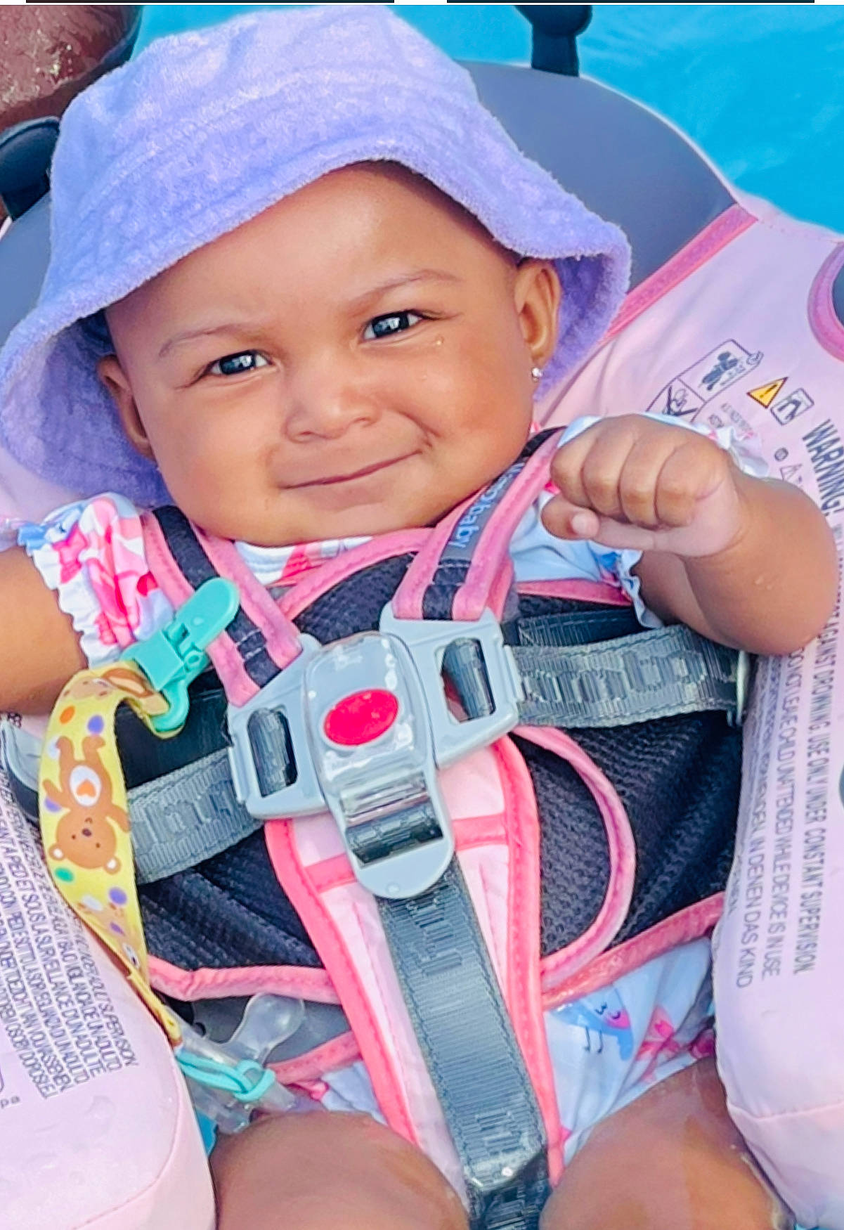 Dior joined the competition — help win amazing prizes! baby, baby_carriage, baby_toddler_clothing, beauty, blue, cap, cheek, child, electric_blue, eye, facial_expression, happy, headwear, human, joy, person, pink, product, skin, smile