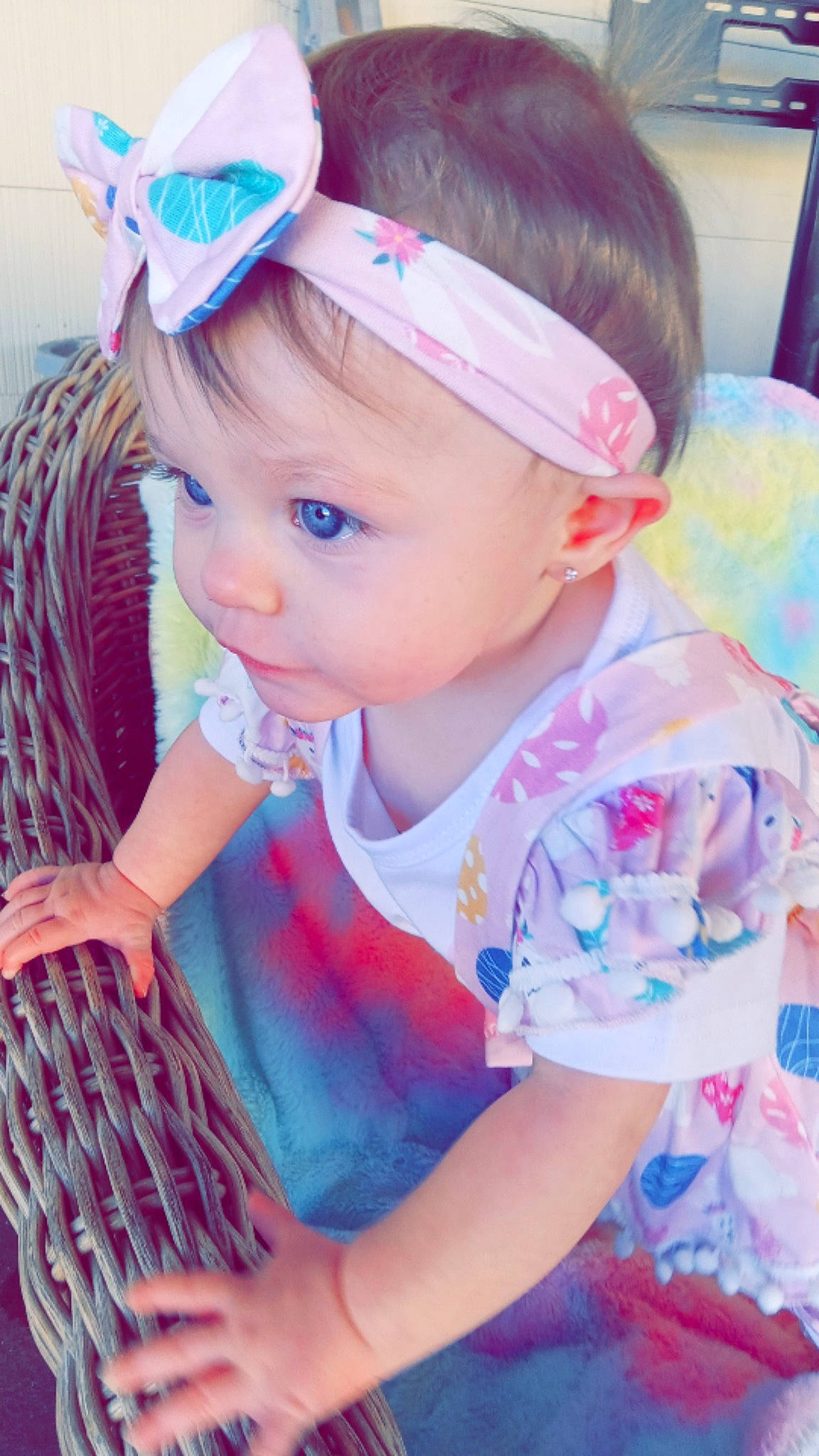Sabrina is registered to the contest to win money with this photo: azure, baby, baby_toddler_clothing, beauty, blue, cap, child, electric_blue, face, fun, happy, hat, magenta, musical_instrument, pattern, person, photograph, pink, purple, skin