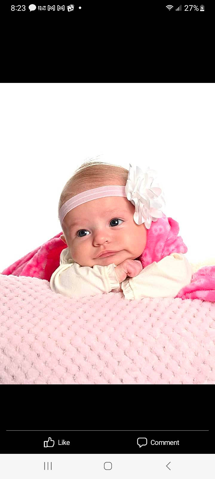 Sabrina joined the competition — help win amazing prizes! baby, baby_products, baby_safety, baby_sleeping, baby_toddler_clothing, beanie, cap, cheek, child, comfort, eyelash, fashion_accessory, happy, knit_cap, linens, magenta, pattern, person, pink, sleeve