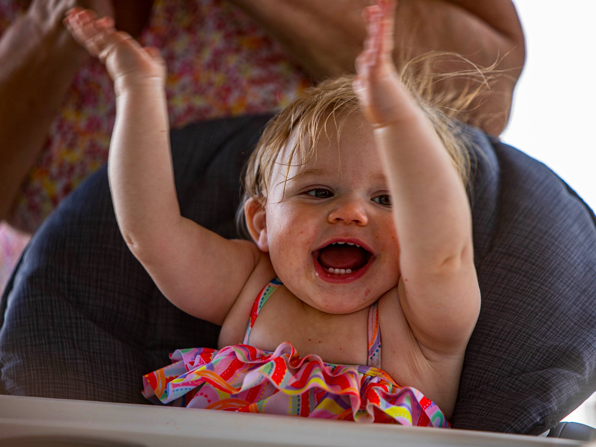 Kristina joined the competition — help win amazing prizes! baby, baby_products, baby_toddler_clothing, birthday, child, comfort, ear, event, facial_expression, fashion_accessory, fun, gesture, happy, laugh, leisure, person, product, sitting, skin, smile