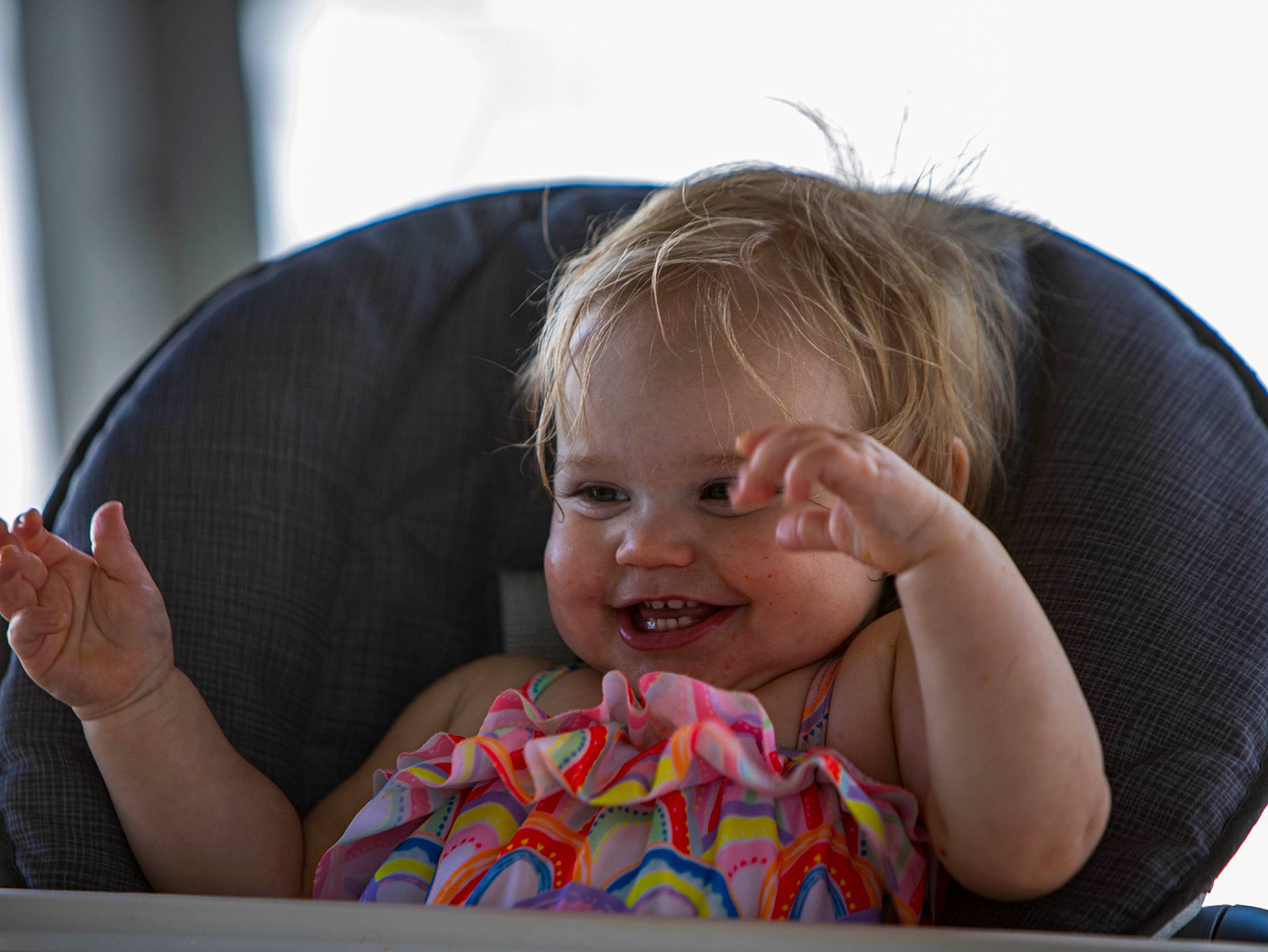 Kristina joined the competition — help win amazing prizes! baby, baby_products, child, comfort, event, facial_expression, fashion_accessory, fun, hairstyle, happy, joy, leisure, people, person, personal_protective_equipment, product, recreation, sitting, skin, smile