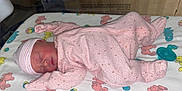 Winsley joined the competition — help win amazing prizes! newborn, baby, infant, sleeping, pink_clothing, onesie, hat, pacifier, blanket, hospital, bassinet, baby_bed, cute, sleep, child, indoor, soft, peaceful, resting, small