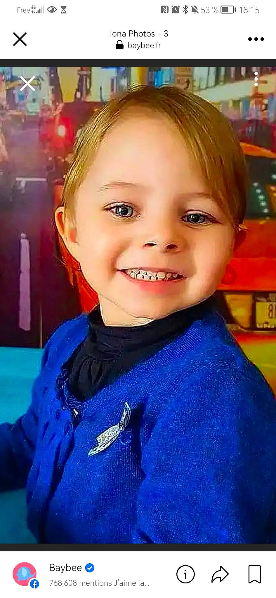 Ilona participe au concours pour gagner de l'argent avec cette photo : baby_toddler_clothing, blond, cheek, child, child_model, chin, electric_blue, fun, happy, iris, joy, laugh, leisure, nose, person, portrait_photography, sleeve, smile, standing, toddler