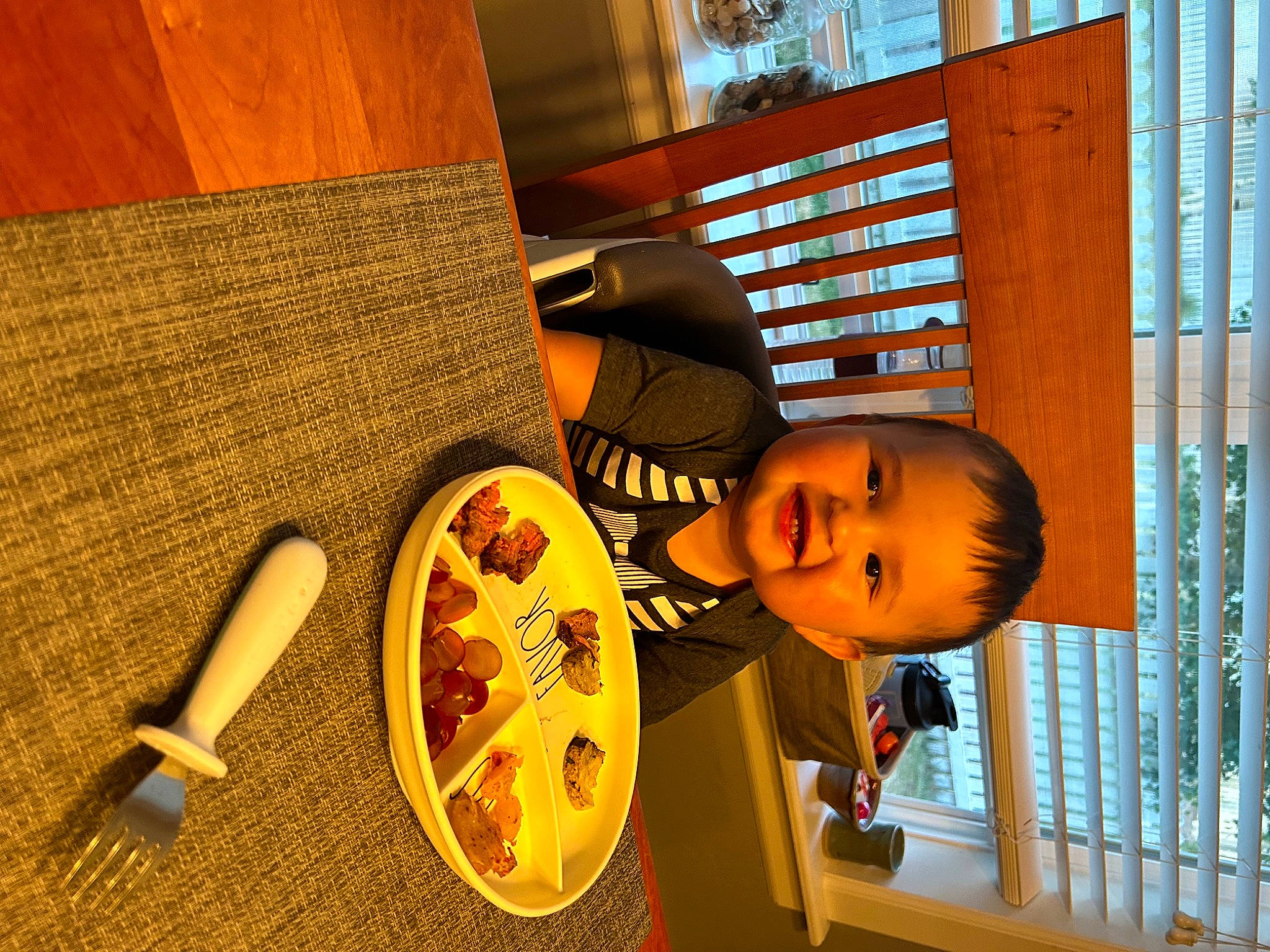 Lux joined the competition — help win amazing prizes! cutlery, dishware, flooring, food, frying_pan, happy, hardwood, ingredient, joy, kitchen_utensil, person, plate, recipe, room, serveware, smile, spoon, table, tableware, toddler