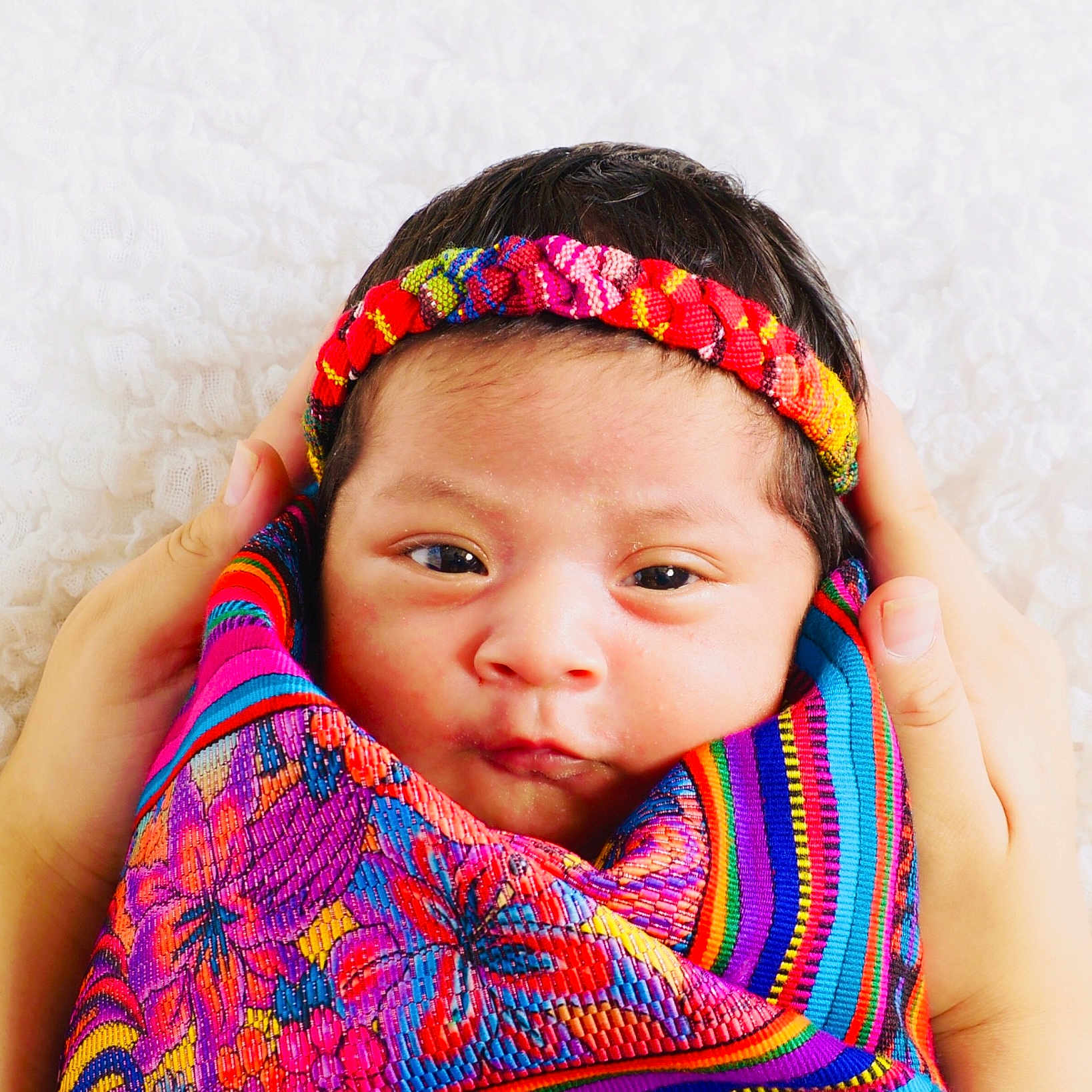 Laelah joined the competition — help win amazing prizes! cheek, child, fashion_accessory, girl, hair_accessory, headband, headgear, headpiece, infant, knitting, magenta, person, pink, skin, toddler