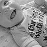 baby, infant, smiling, face, onesie, clothing, lying_down, happy, cute, black_and_white, portrait, child, newborn, expression, mouth_open, eyes, skin, close_up, illustration, heart