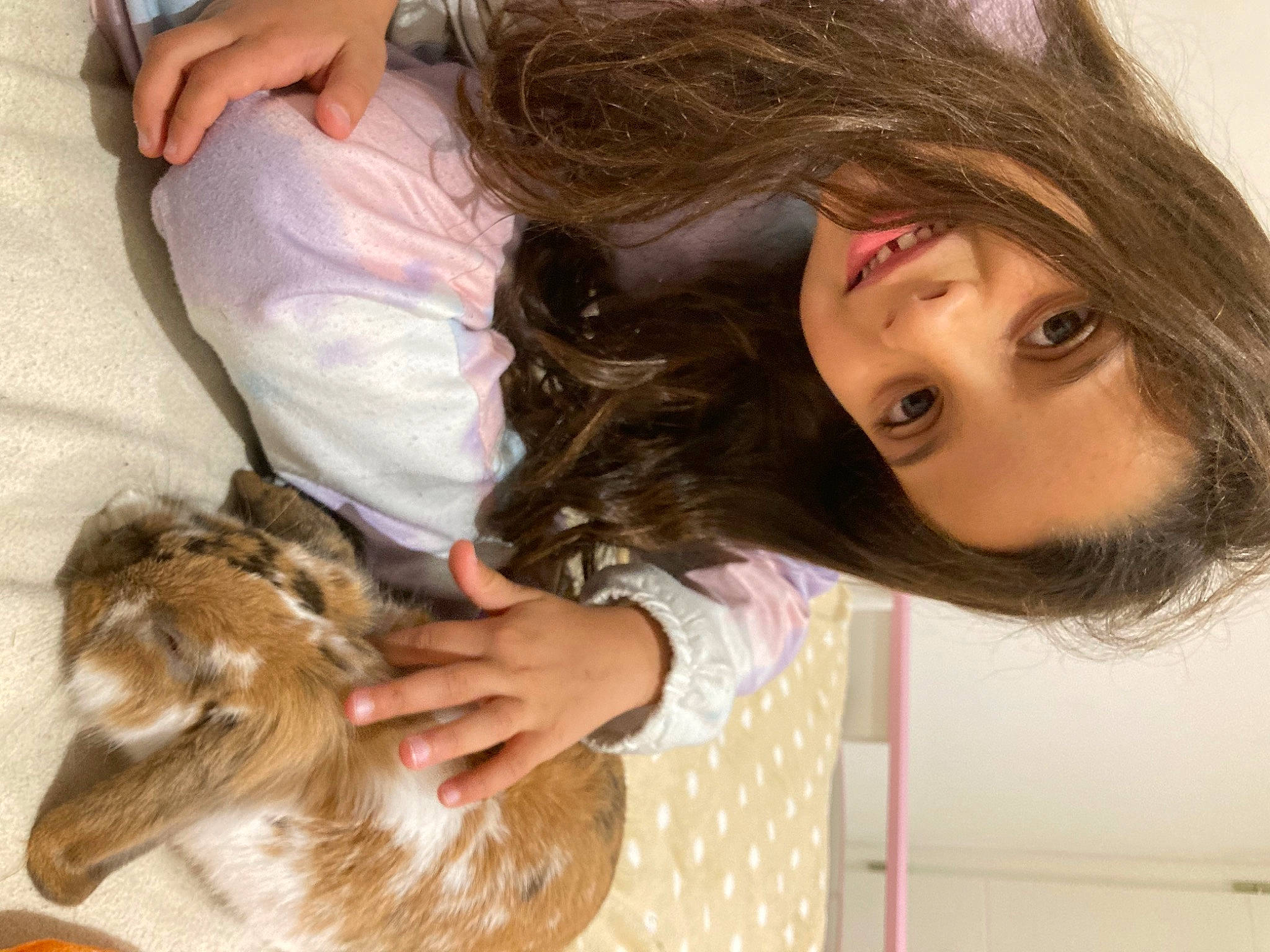 Ella participe au concours pour gagner de l'argent avec cette photo : arm, brown_hair, child, companion_dog, dog_breed, ear, eyelash, fawn, fun, fur, goat, goat_antelope, hair, hand, happy, long_hair, nose, person, skin, vertebrate