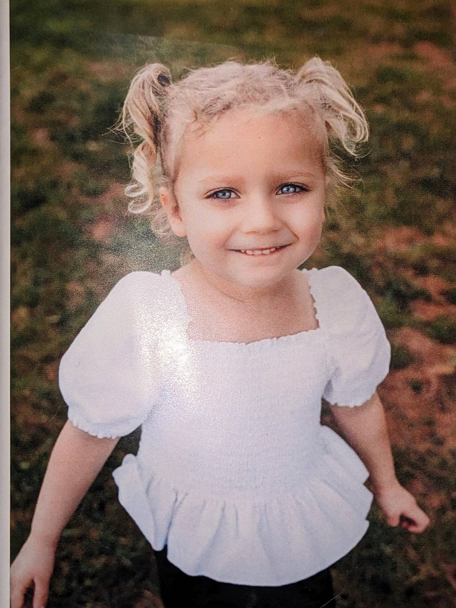 Shayla joined the competition — help win amazing prizes! baby_toddler_clothing, blond, child, clothing, eye, face, flash_photography, grass, happy, head, headpiece, human_body, iris, jewellery, joy, pattern, people_in_nature, person, skin, sleeve