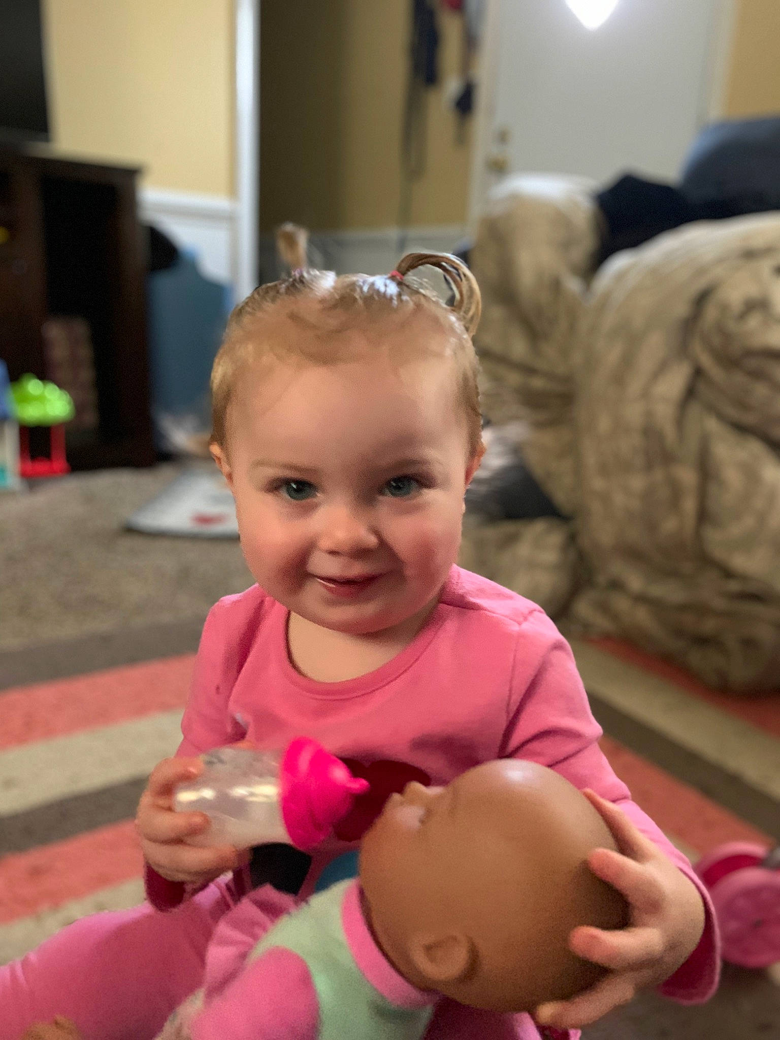 Kadence joined the competition — help win amazing prizes! baby, baby_toddler_clothing, cheek, child, comfort, event, flooring, fun, gesture, happy, joy, leisure, person, pink, play, room, sitting, skin, smile, thumb